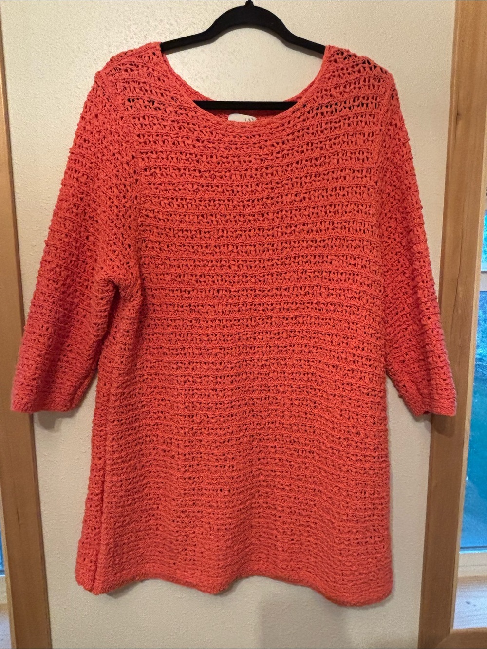 J. Jill Coral Knit Short-Sleeve Sweater with Side Buttons XL 0127S